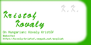 kristof kovaly business card